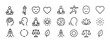 © Настя Шевчук - Set of minimalist meditation and wellness icons for mindfulness and balance