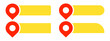 © Anastasiia - Set of red and yellow pin text tag icons
