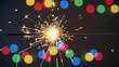 © Achmad - Bright sparkler with colorful bokeh lights in festive celebration