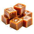 © bilal - A tempting pile of sea salt caramel candies isolated on black.