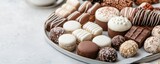 Assorted Chocolate Treats Platter Elegant Candy Display, sweets , desserts