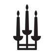 © Png Art - Simple black silhouette candelabra candlestick minimalist vector icon isolated on white background for decor and design