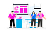 © Hamster - Business team giving public presentation Flat Vector Illustration