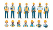 © MacKenzie - Collection of Diverse Construction Workers and Engineers in Safety Gear with Hard Hats, Tools, and Blueprints