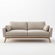 © Emma - Elegant contemporary twoseater sofa featuring textured beige upholstery and a warm wooden base perfect for modern living rooms