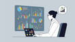 © Qesso - Professional analyzing financial data and market trends on multiple screens, visualizing business growth opportunities and strategic planning with interactive charts and graphs