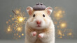© Siwanart - Adorable Hamster Celebrates with a Sparkler: A Charming Moment of Furry Delight to Brighten Your Day and Spark Imagination!