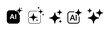 © Taslima - AI generate icon set ai, Artificial intelligence symbol, sparkle star with square button, Generate symbol for application and web