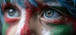 © Bargais - Man wearing makeup in the color of the italian flag.