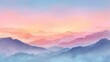 © Money - Soft pastel mountain range layers under pink and blue sky, misty foreground