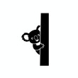 © Sumona - Koala silhouette peeking from behind branch corner vector illustration