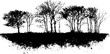 © Artem - Black and white stencil of tangled forest underbrush for nature themed design