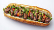 © Kittayawan - Delicious grilled beef sandwich with fresh vegetables and herbs, served in crispy baguette, perfect for satisfying meal
