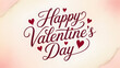 © MdJilu - Elegant hand lettering design for happy valentines day with scattered red hearts