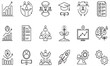© TAWHID;EPS,JPG STOCK - Educational Icons and Symbols: A collection of meticulously crafted icons and symbols representing learning, progress, and various aspects of academia.