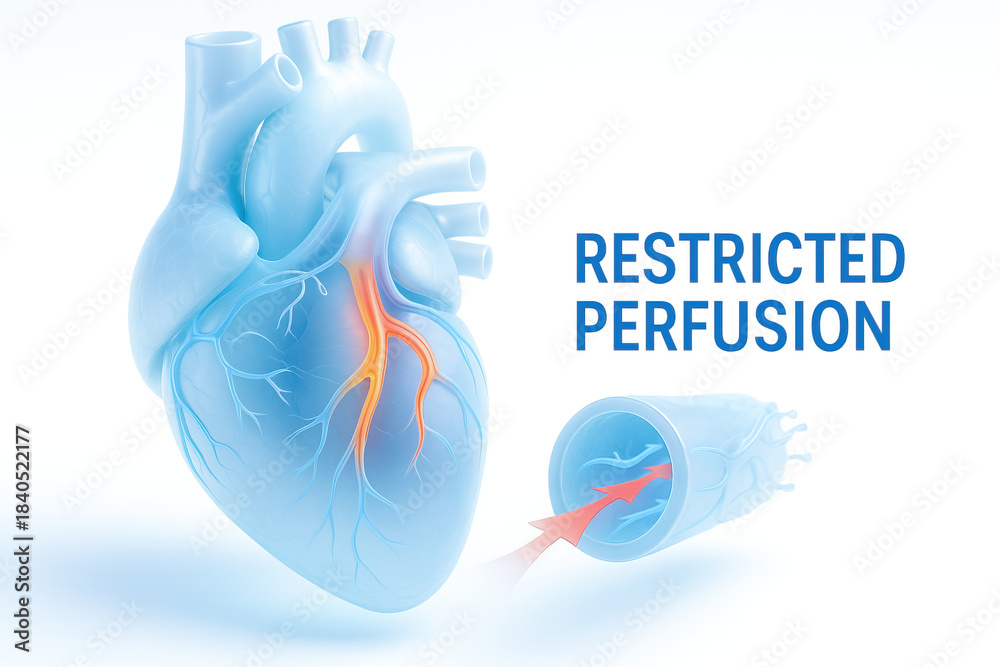 Restricted Circulation Ilustración de Stock Restricted perfusion artery care heart awareness ...