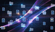 © Anusa - Digital document and folder icons create vibrant visual of organization and technology. colorful lines symbolize connectivity and data flow in modern workspace