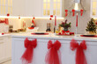 © New Africa - Stylish kitchen with Christmas decor. Interior design