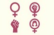 © YuriiD - Feminist symbols arranged aesthetically on clean background