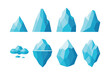 © 11ua - Iceberg set, glacier icons, flat vector illustration, arctic nature symbols