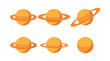 © 11ua - Planetary rings collection, planets and space, flat vector illustration