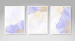 © REZI - Set of cards with bright colorful vector watercolor background. Design for your date, postcard, banner.