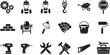 © Nayeem - A vector graphic set of builder and construction work symbols, isolated industry icons for web and print design