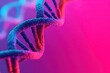© HajiCreative - Close Up Of A Glowing Blue And Pink DNA Double Helix Molecule With Shallow Depth Of Field