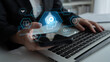 © InfiniteFlow - Head with gear and icons representing learning, digital training, and development process, showing skill growth for human or AI systems through knowledge or task optimization Latch