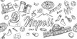 © doom.ko - Naples Italy doodle city background.doodle style