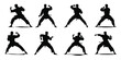 © Ioksb - karate silhouette clipart set karate fighter silhouettes