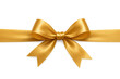 © PNG Kingdom  - Golden satin bow with decorative ribbon on transparent background, symbolizing celebration, gift, luxury, and success