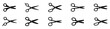 © Jeremy_Show - Scissors vector icons set. A collection of various scissor silhouettes and symbols, perfect for craft, salon, and office-related themes. Vector Illustration. EPS 10