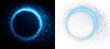 © Russell Edwards  - blue magic circle ring of sparkling particles on dark background and isolated on transparent background PNG, twirl