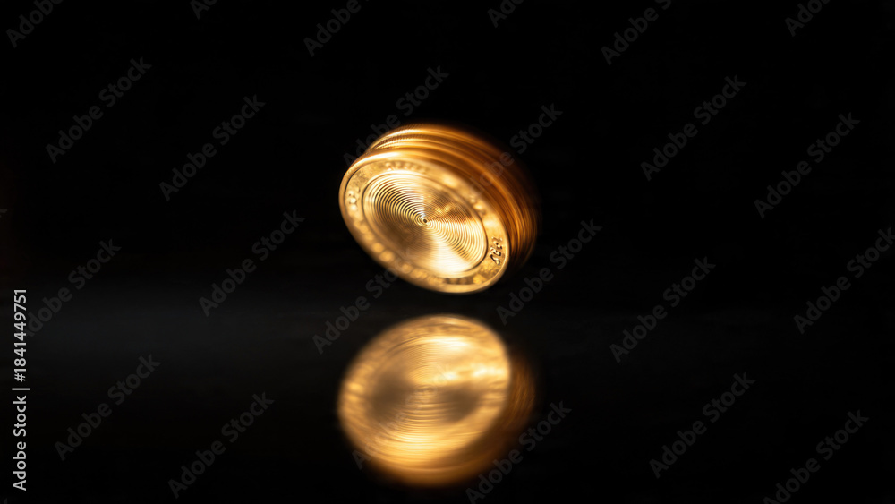 Gold Coin Reflection Stock Photo | Adobe Stock