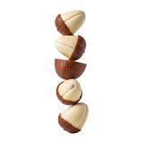 PNG of Five beautifully arranged salak fruits with a distinct brown and cream exterior, showcasing their unique textures and colors.