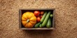 © TheWaterMeloonProjec - Fresh raw vegetables arranged in a wooden box on a garden surface for healthy eating, Food & Drink, health awareness day