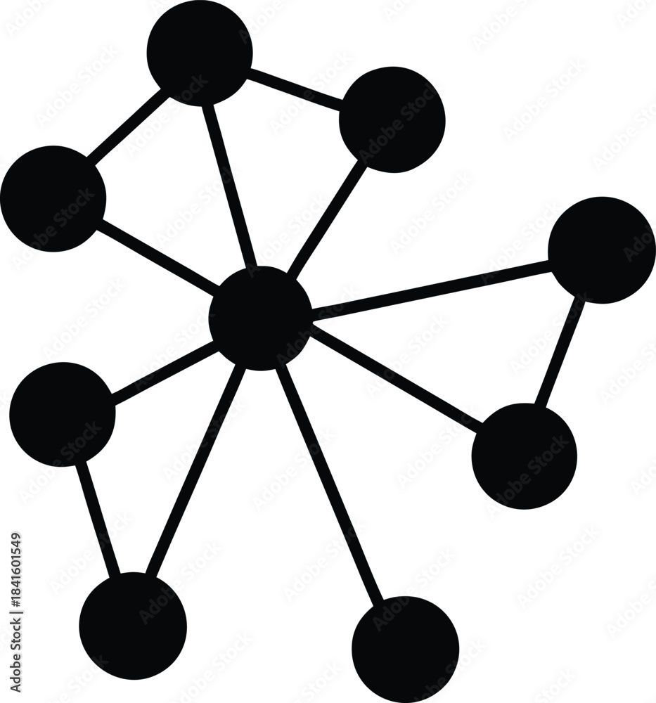 Centralized Network Diagram with Multiple Nodes Radiating from a Core ...