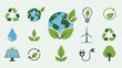 © Anisah - Sustainable energy resources and environmental conservation vector icon collection