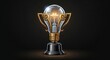 © Designosean - Stunning glowing lightbulb trophy symbolizes brilliant innovation and achieving peak creative success award