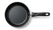 © Marsyudi - A black non-stick frying pan with a handle, viewed from above on a white background, ready for cooking.