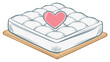 © Дмитро Менчинський - White tufted mattress with pink heart promoting love and cozy sleep