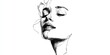 © Irina Kozel - Minimalist one-line abstract drawing of woman's serene face evokes modern elegance, ideal for beauty, wellness, or fashion branding and contemporary decor