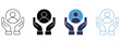 © welcome - Social support icon set, multiple style collection, line art icons, solid fill icons, community support symbols, mental health icons,