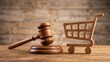 © Bilal Ulker - E-commerce Law: Depicting a gavel beside a shopping cart, the image symbolizes the legal regulations and principles governing online transactions and consumer rights in the digital marketplace.