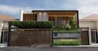 © pian comot3d - Modern Tropical House Exterior with Vertical Garden and Wood Accents