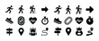 © Valentyna - Activity icons set: running, walking, hiking, direction, trackin