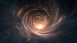 © Image Tree - Swirling cosmos unfolds, a celestial vortex of light and space. Golden hues paint the void, hinting at distant galaxies waiting to be discovered.