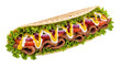 © Matej - Doner kebab in flatbread isolated PNG, delicious Turkish street food with meat, vegetables, and sauce on transparent background
