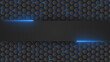 © Herman Antoni - Seamless Dark Hexagonal Grid Background with Blue Neon Light